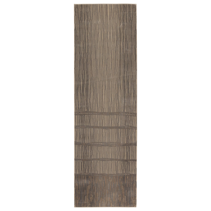 Tapis taupe Antoni, Tapis de couloir de 2 pi 6 po x 8 pi
