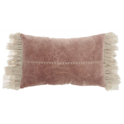 Wide Tasseled Marble Throw Pillow