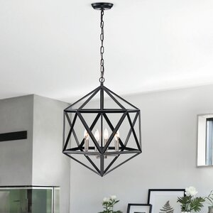 Atakan 4 - Light Candle Style Geometric Chandelier