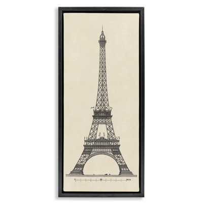 Parisian Tower Illustration Floating Frame, design by Phillipa Katz