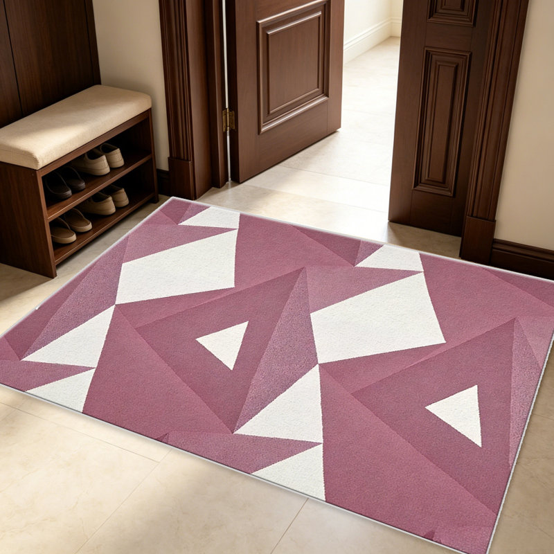 Blush Triangle   area rugs for Living Room, Soft and Comfortable, Suitable for all seasons, easy to maintain, machine washable Indoor floor mat, Under Table Farmhouse suitable for Bedroom, Dining Room, Study,  Balcony, Home Decor Patio
