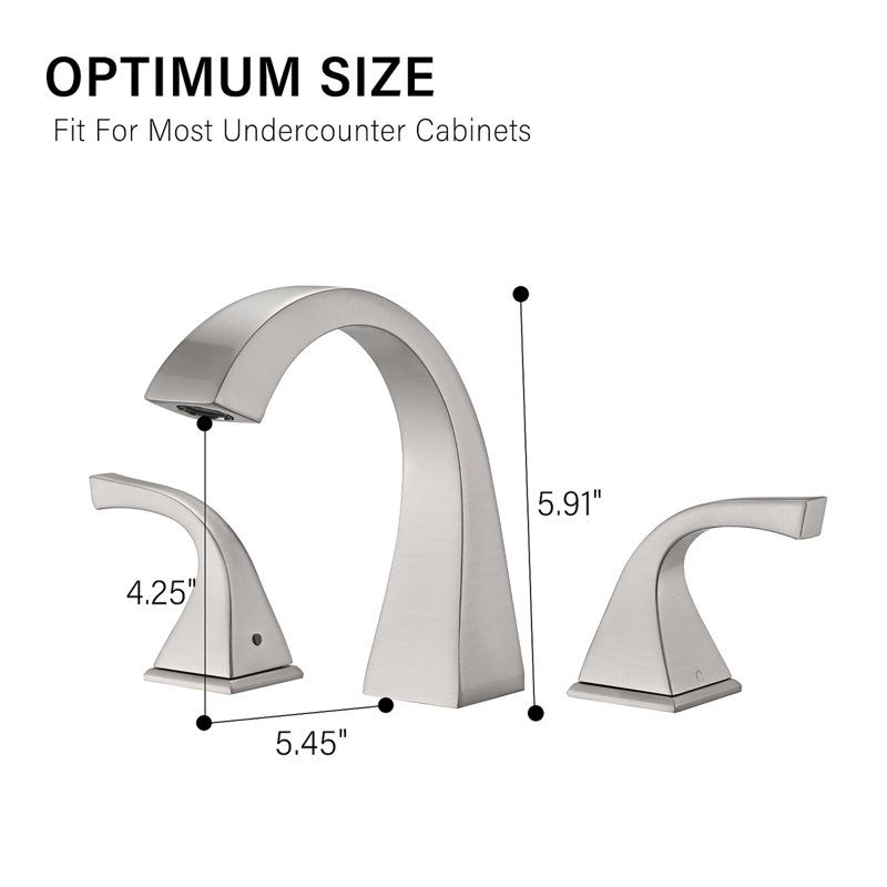 2-Handle Bathroom Sink Faucet With Drain, Brushed Nickel
