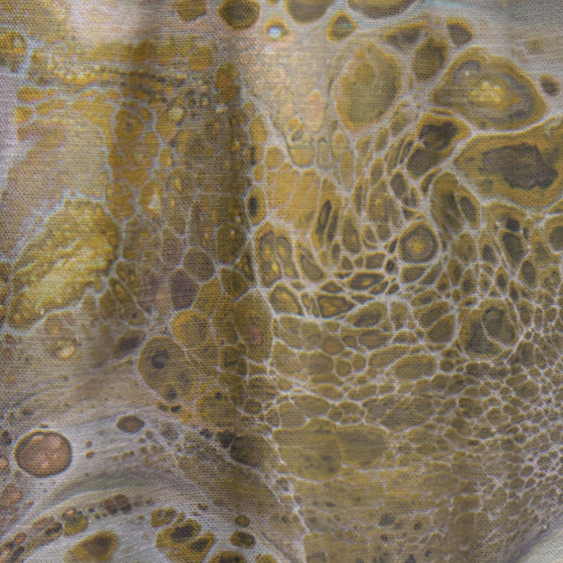 Abstrait brun, taches et rayures dorées - Rideau en velours moderne - 1 panneau, L 52 po x L 90 po