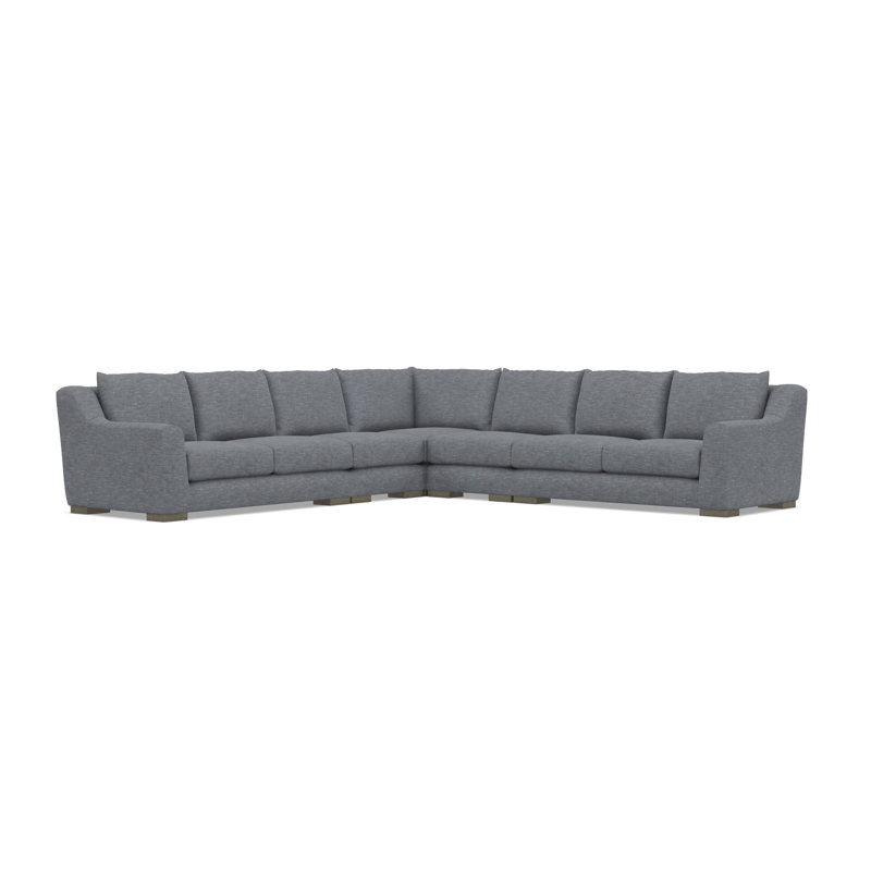 Sectional, Gray Polyester Blend, 35" H x  140" W x 140" D, Symmetrical