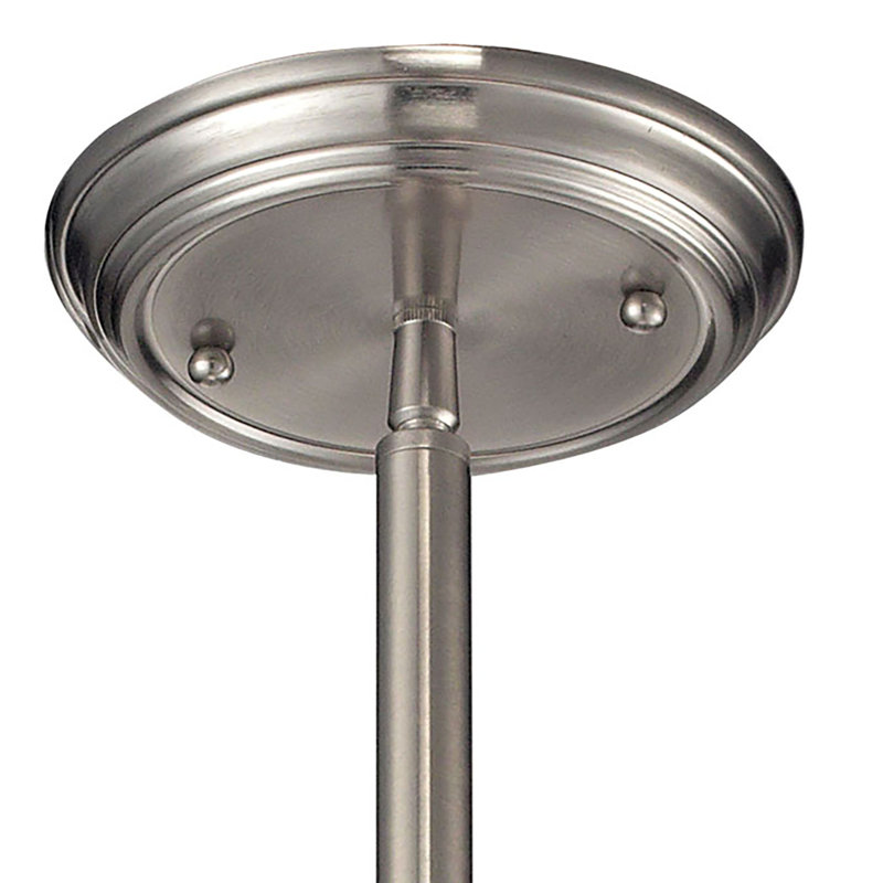 Mini-luminaire suspendu 1 lumière de 8 po de large Chadwick - nickel satiné, H 14 po x l 8 po x P 8 po, Clair, Nickel