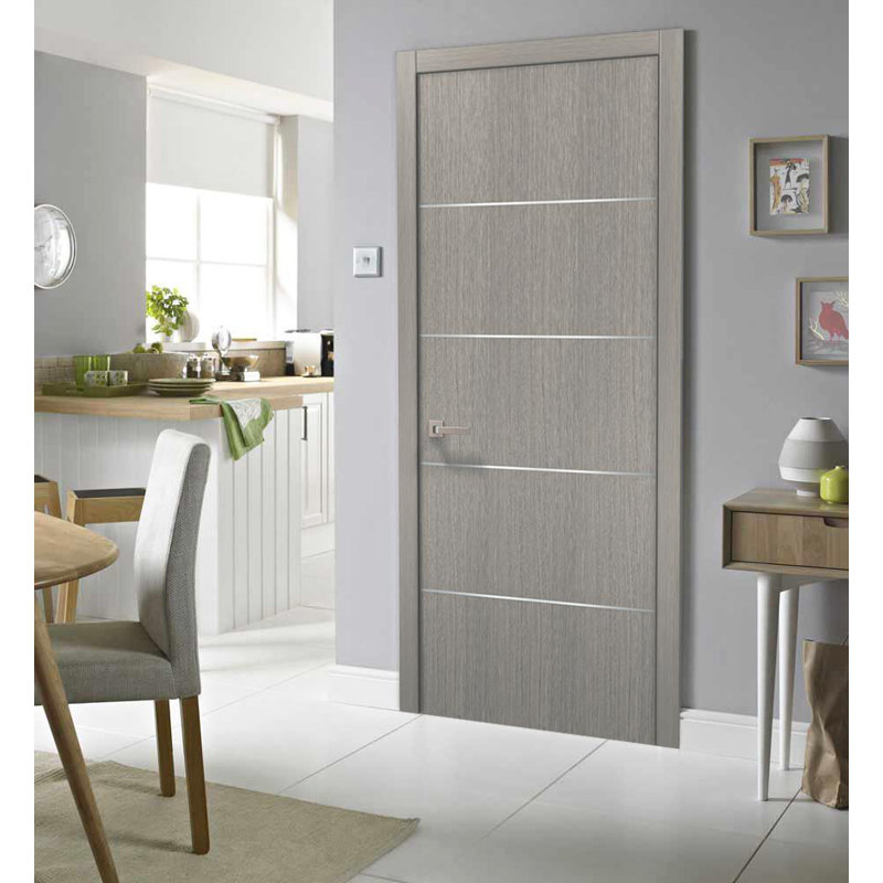 Porte intérieure moderne en bois avec quincaillerie | Planum 0020 | Garnitures à panneau simple | Portes de salle de bain robustes