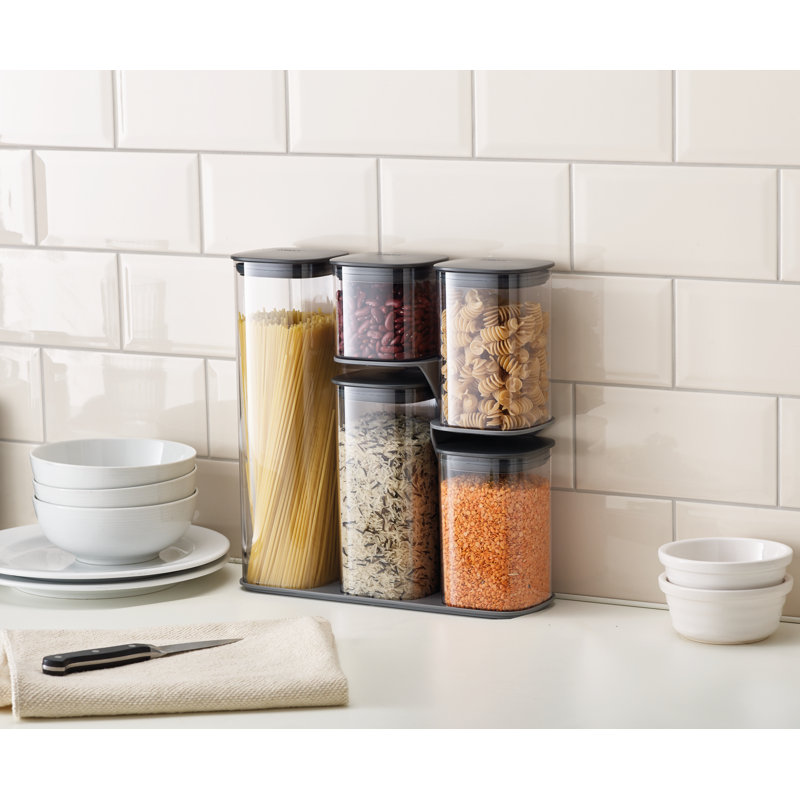 Gray 5-Piece BPA-Free Plastic Food Storage Container Set