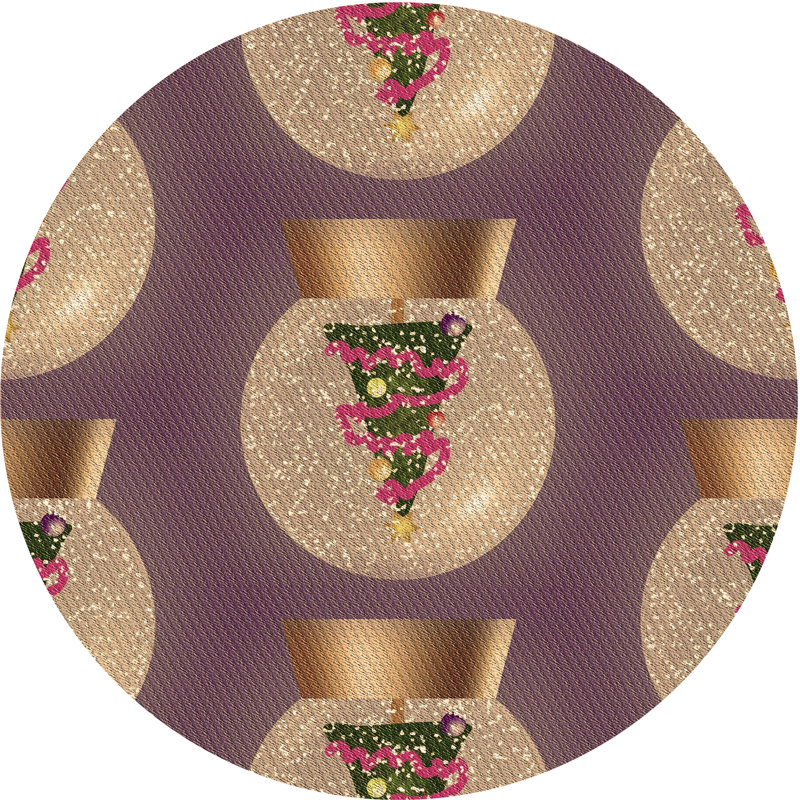 Tapis mauve en laine Amayah, Rond 4 pi