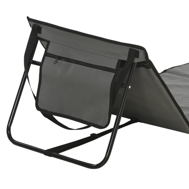 Portingale 142cm Long Reclining Chaise Lounge Set, Grey/Brown/Blue