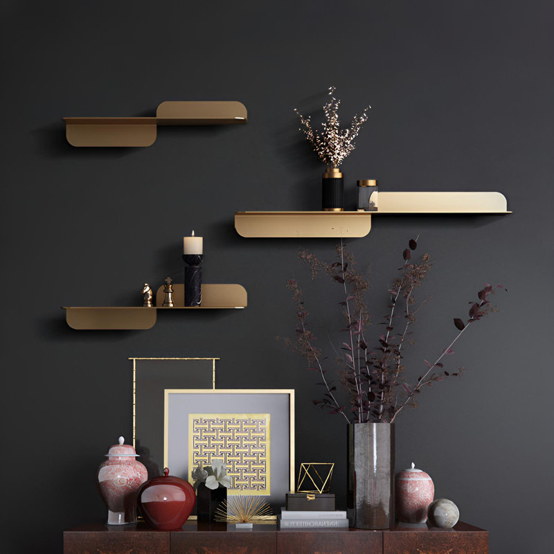 Italian Luxury Wall-Mounted Shelf, 5.9" H x 23.62" W x 6.29" D