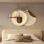 Art mural en grès à 3 disques à DEL réglable avec verdure simulée, sculpture 3D avec vase en verre et statue de lapin, bandes lumineuses télécommandées pour le salon, la chambre à coucher et le couloir