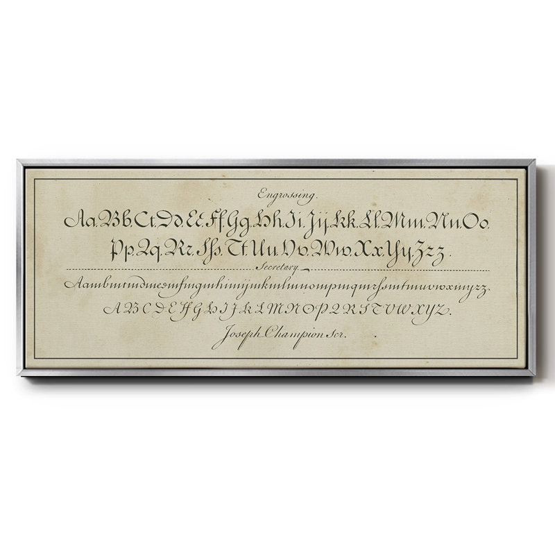 Manuscrit de l'échantillonneur en V - toile encadrée