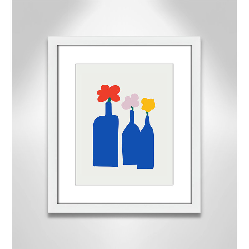 «Bold Blooms Trio Print» par Dean, Blanc satiné, Matted Print, L 13 po x H 15 po