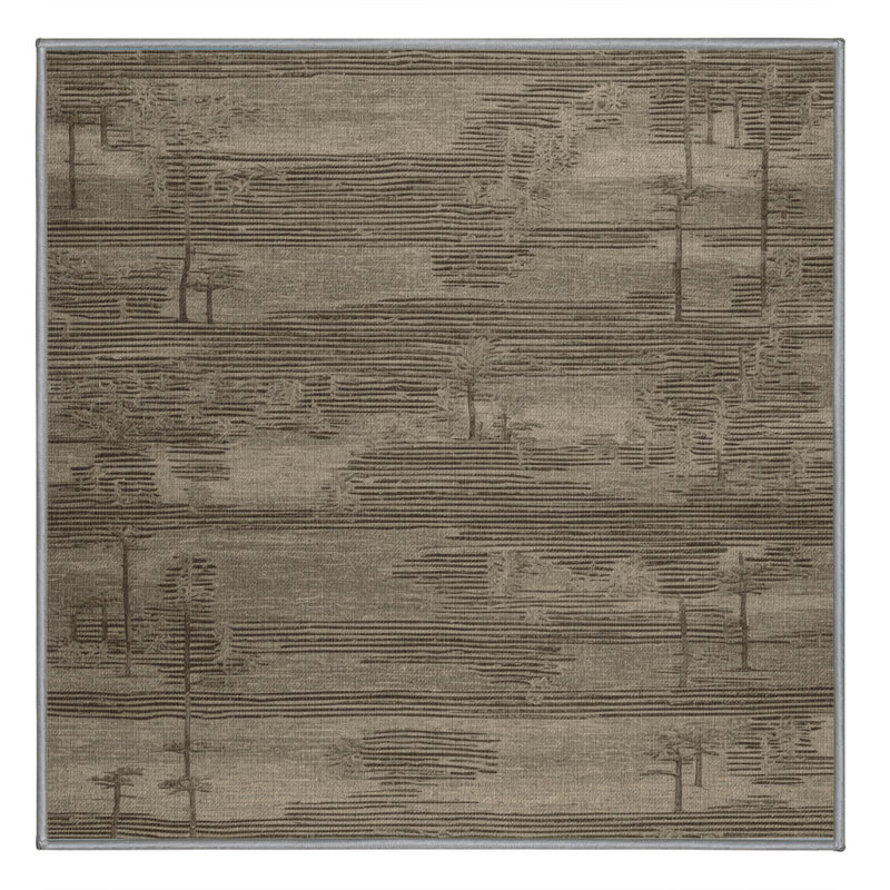 Tapis gris art déco lavable à la machine, Carré 4 pi
