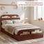 Lit plateforme simple TG en bois avec tête et pied de lit avec rangement, finition naturelle-772394401-772394407