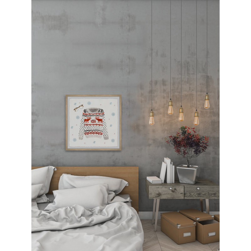 Reindeer Sweater - Single Picture Frame Painting, 81cm H x 81cm W x 3.81cm D