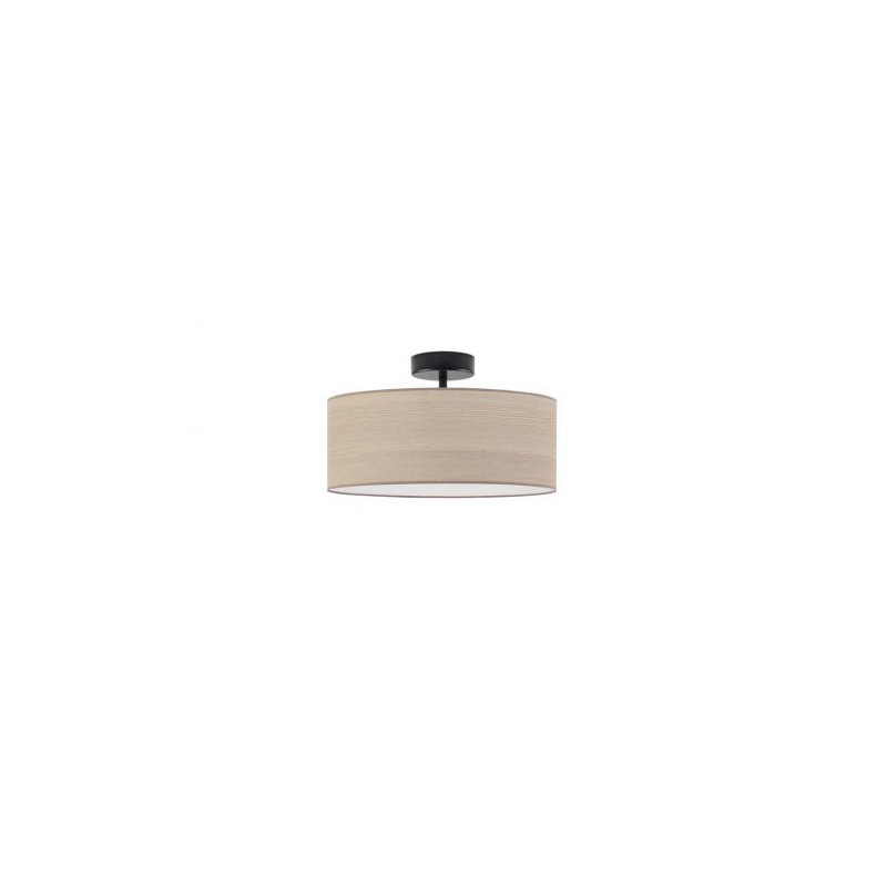 Birmadevi Fabric Semi Flush Mount, Light Brown, Black