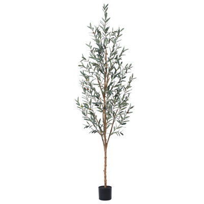 Adcock Artificial Olive Plants with Realistic Leaves and Natural Trunk, Fake Potted Tree Home Decor