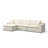 108" L-Shaped Cloud Modular Sectional Sofa For Living Room, Deep 3-Seat Couch With Ottoman, Beige-827140589
