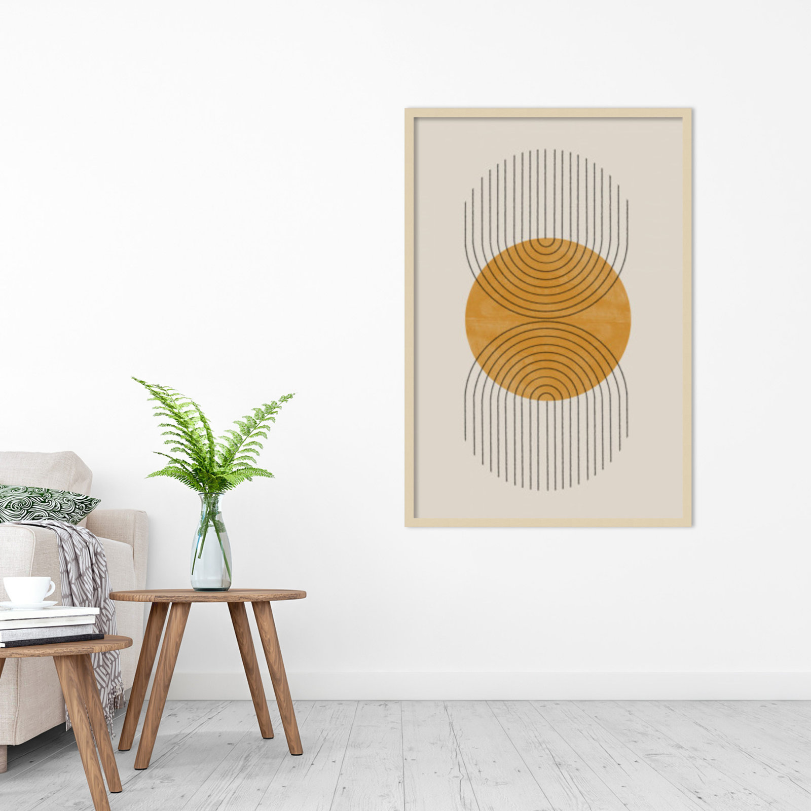 Perfect Point Yellow by The MIUUS STUDIO, Brown Framed, 41" H x 28" W x 1" D