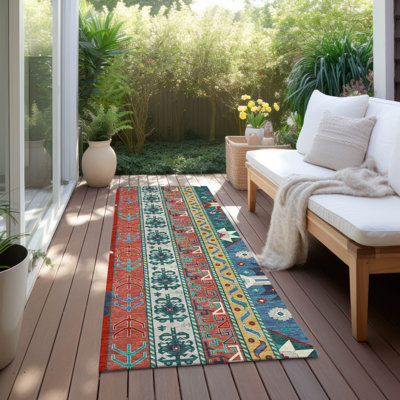 Tapis intérieur / extérieur rouge lavable Solara 
