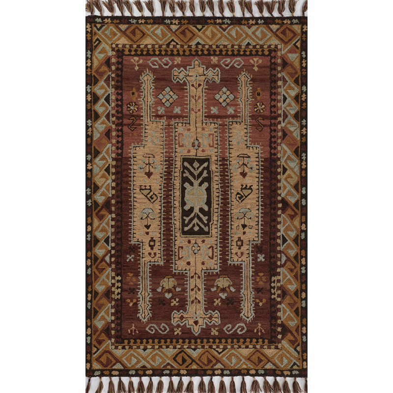 Valeta Wool Southwestern Indoor Rug, Rectangle 7'6" x 9'6"