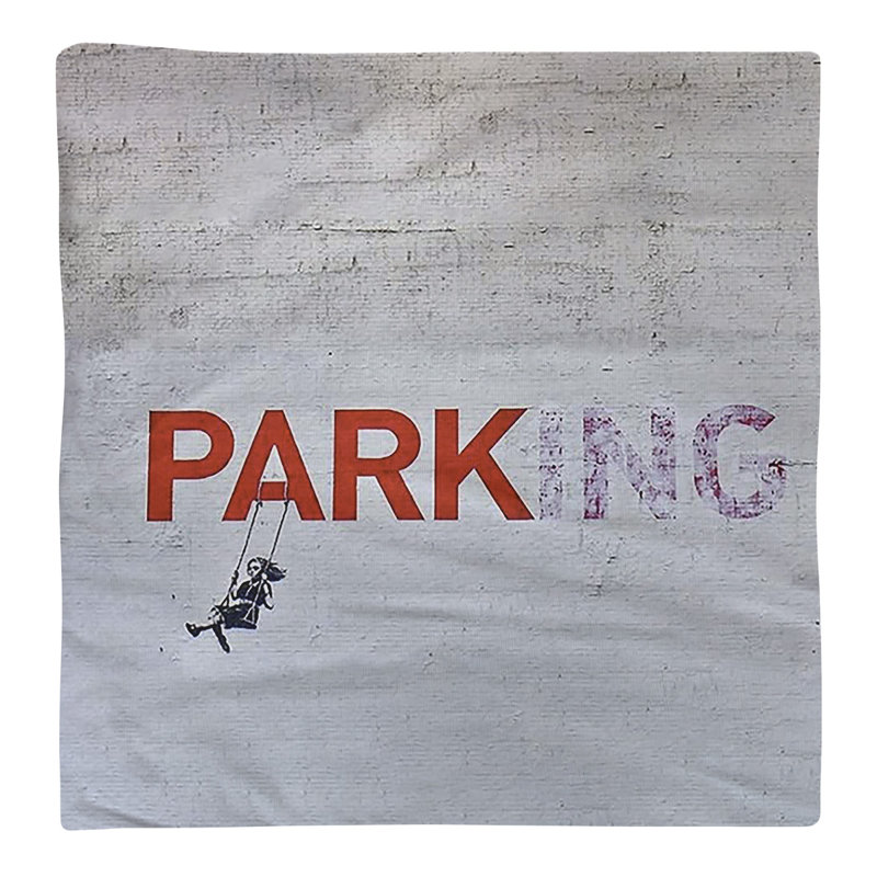 Banksy Graffiti No Pattern Square Napkin, 22" x 22", Poly Twill