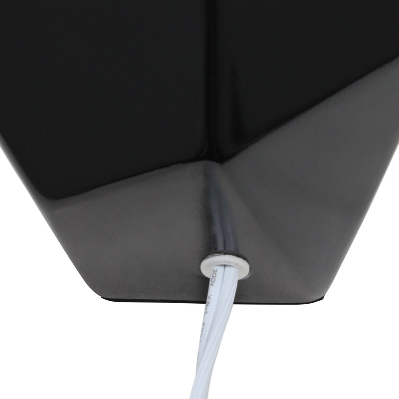 Black Geometric Ceramic Mini Table Lamp with Fabric Shade