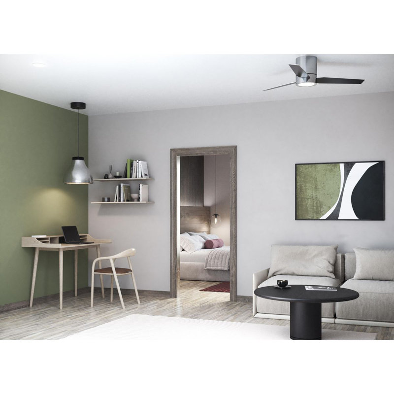 Luminaire suspendu DEL en métal moderne, Nickel brossé, H 14 po x l 16 po x P 16 po