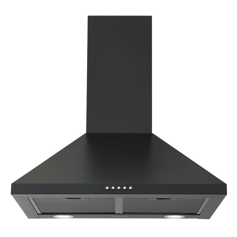 Ancona 24” 280 CFM Convertible Wall Mount Pyramid Range Hood, Black