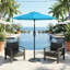 Parasol bleu de 2,3 m avec ventilation et toile, idéal pour la piscine, l'extérieur et le jardin. Ventilation inclinable par bouton-poussoir.