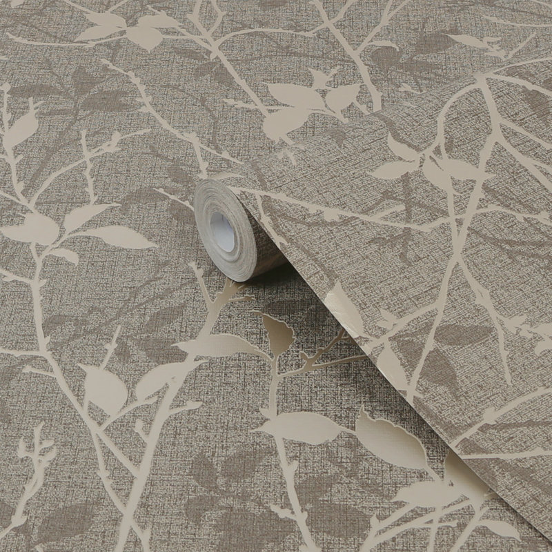Grimbald Floral Double Roll, Taupe/Gold