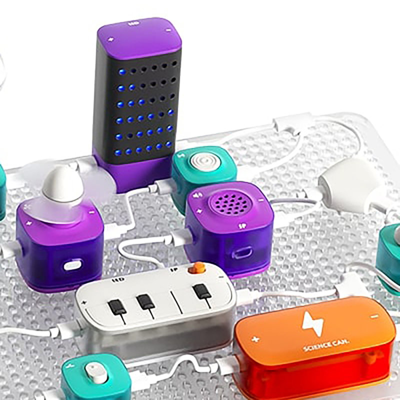 Hape: Science Can: Block Circuit Super Kit - Jouet d'expérimentation en sciences physiques, rétroaction visuelle et audio, simulation de circuit, jeu et apprendre, enfants de 3 ans et plus