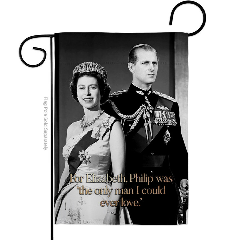 Drapeau de jardin en polyester 18,5 x 13 po Elizabeth & Philip