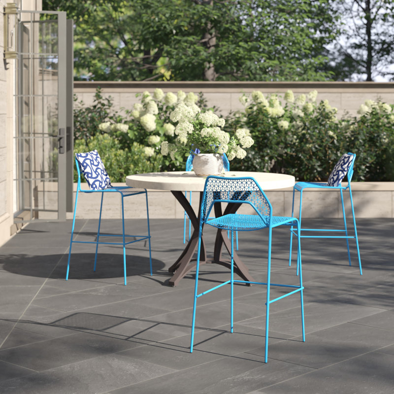Hot Mesh Outdoor Bar Stool, Aqua, Bar Stool (30.5" Seat Height)