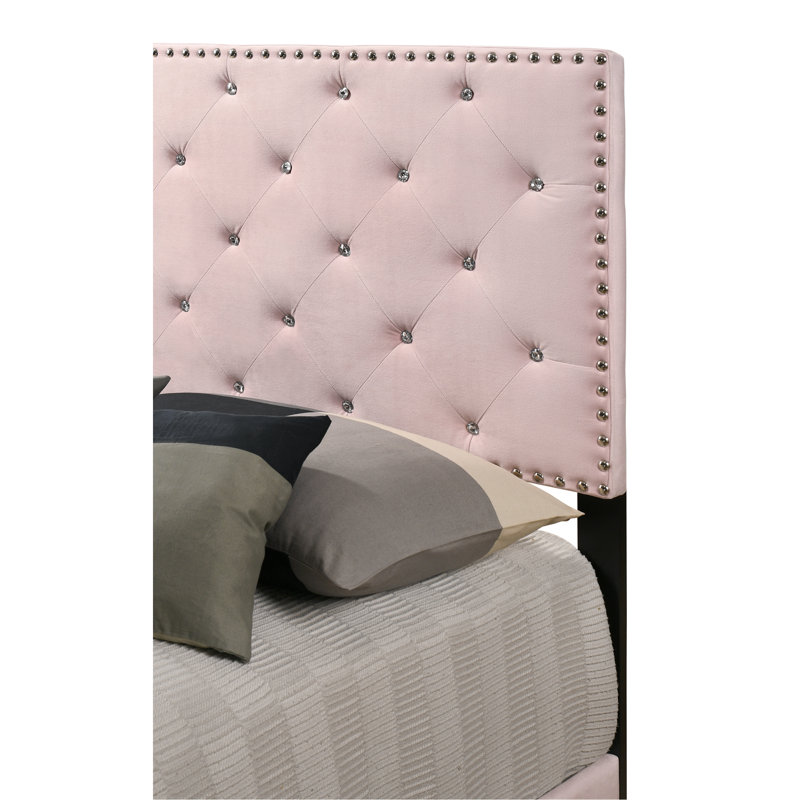 Anjelo Upholstered Standard Bed, Twin, Pink