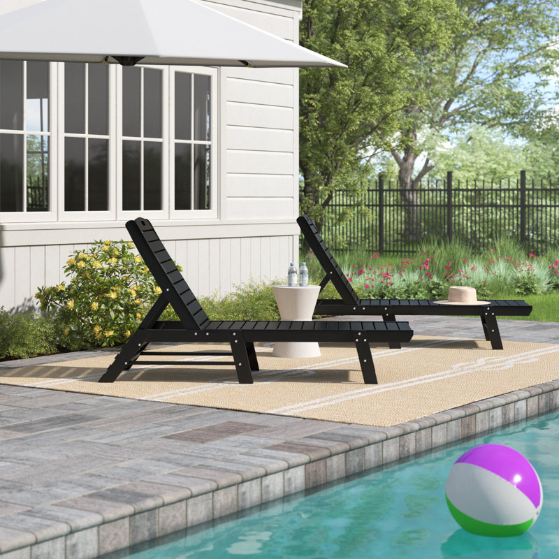 Laguna Outdoor Chaise Lounge Set, Black