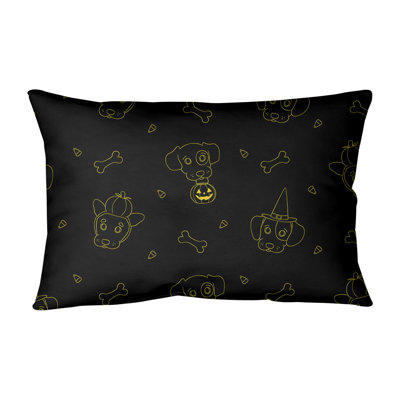 Coussin lombaire chiens halloween