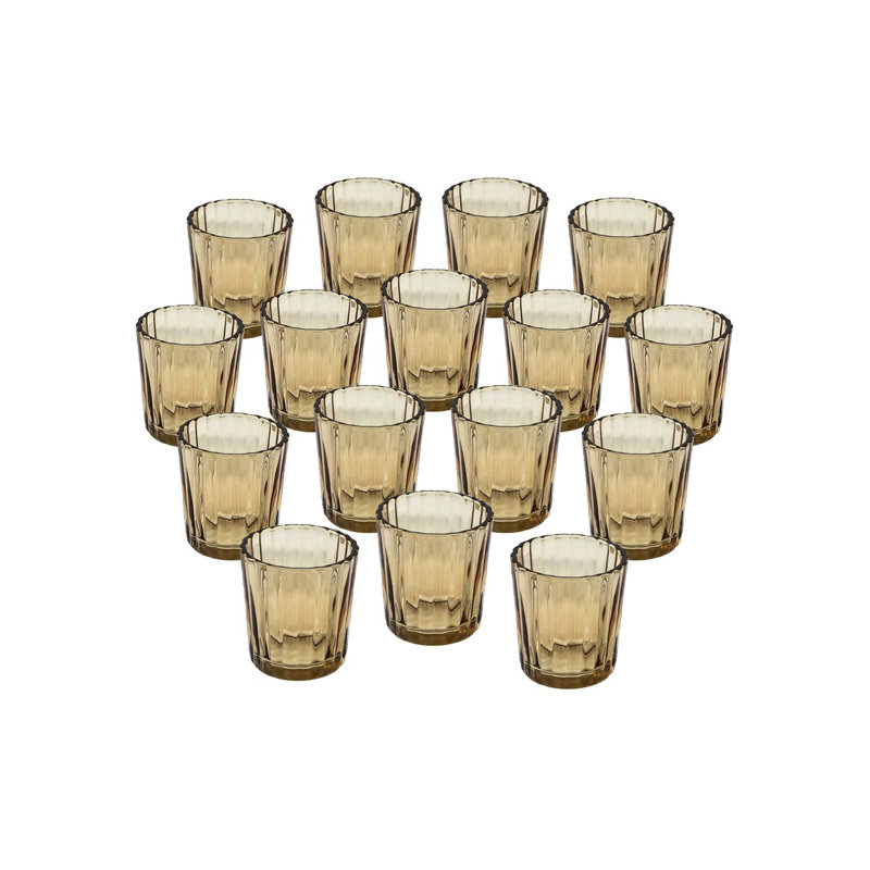 2.5'' H Glass Tabletop Votive Holder, Light Amber