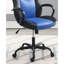 Chaise de bureau de jeu avec siège rembourré confortable, similicuir noir et bleu, cinq roulettes et hauteur réglable pour un travail de couleur moderne,