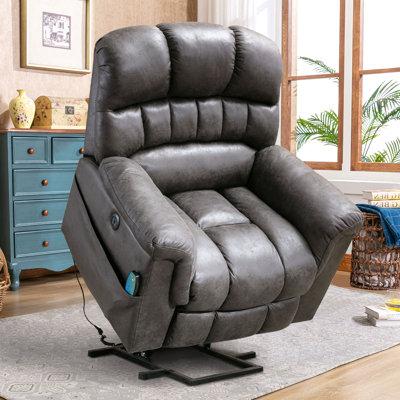 Latitude Run® 41.3'' Wide Extra Large Power Lift Recliner Chair with Soothing Heat & Massage – Plush Comfort for Total Relaxation