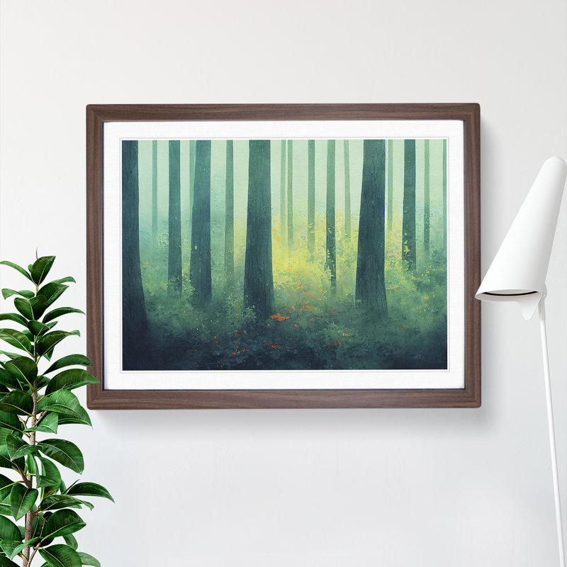 Forest Vol.5 - Single Picture Frame Print, 34cm H x 46cm W x 2cm D, Walnut Framed