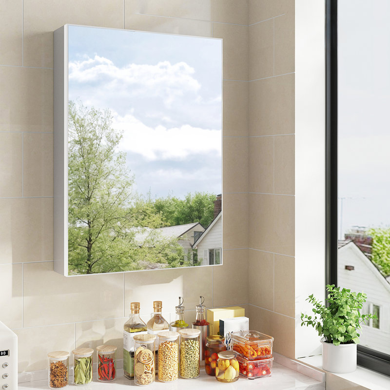 Ayrion 480mm W 680mm H Surface Frameless Medicine Cabinet Mirror 2 Adjustable