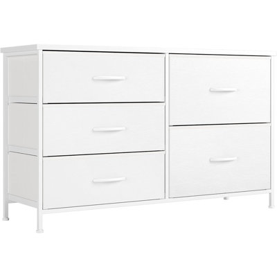 White Dresser For Bedroom With 5 Drawers