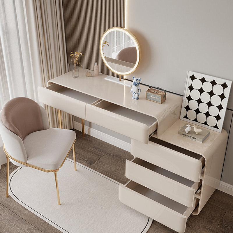 Makeup Vanity with Light mirror,5 drawers