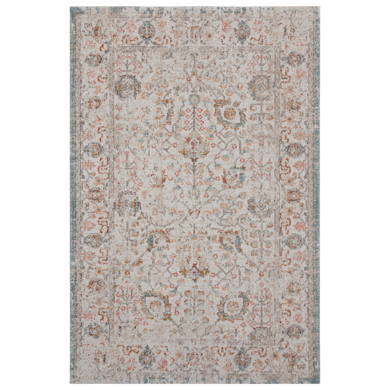 Gower Vintage Floral Indoor/Outdoor High-Low Performance Area Rug, Rectangle 5'3" x 7'10"