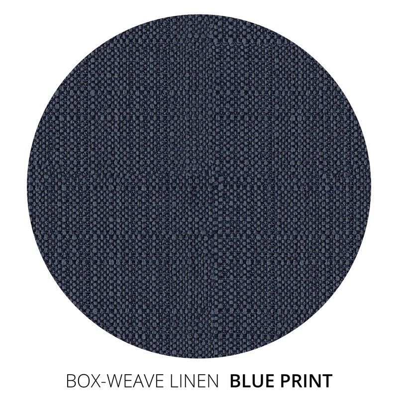 Canapé Madison, Imprimé bleu de lin à tissage carré, H 33 po x l 108 po x P 41 po, Brun foncé