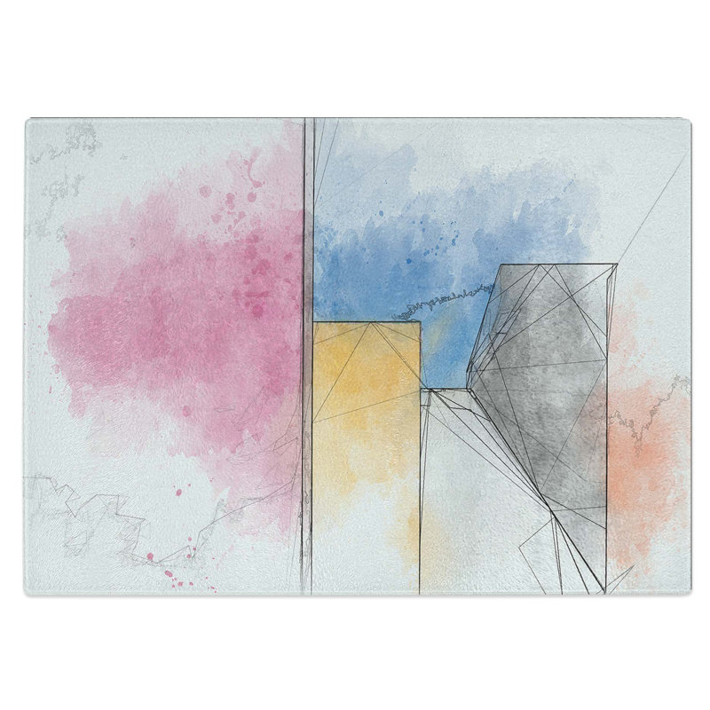 Tempered Glass Architecture Sketch Vol.9 Chopping Board, 39 cm W x 28.5 cm L