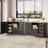 47.2"W - 5 Drawers Lateral File Cabinet with Door, Adjustable Shelves, Power Strip, and Open Storage for Home Office