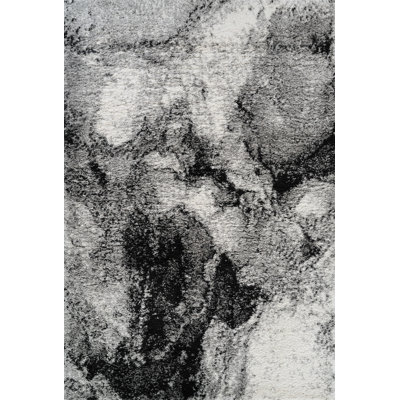 Shag Adrian Grey/Black Rug